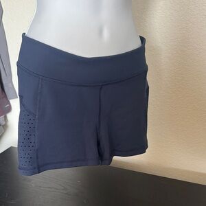 Aeropostale Navy Athletic Shorts with Perforated Side Panels